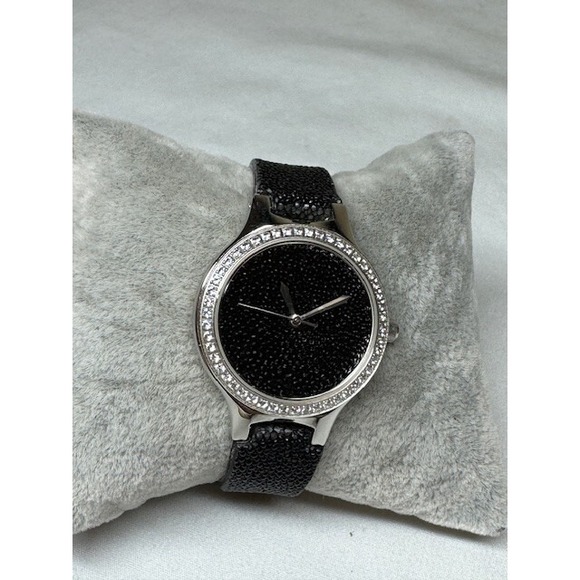 Ladies CROTON CN207078 Silver Tone Crystal Accent Bezel Quartz Watch New Battery - Picture 1 of 16